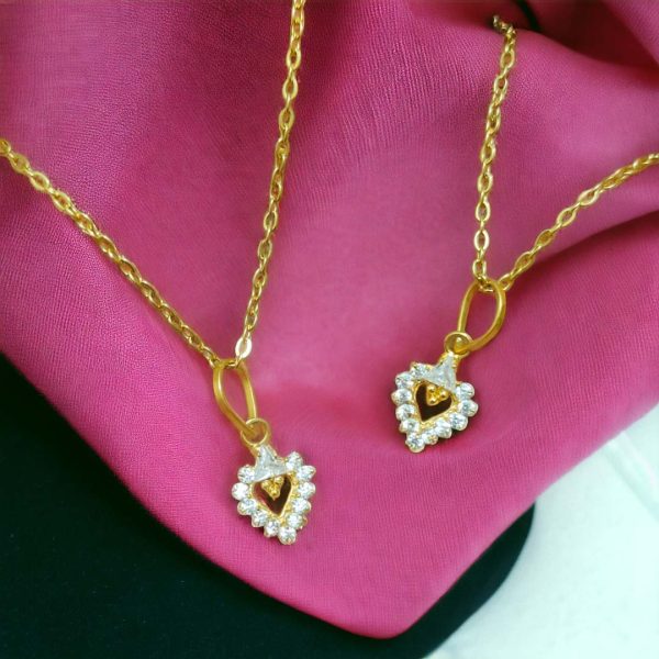 2 Pieces American Diamond Traditional Gold18K Locket. Love Shape. - Image 3