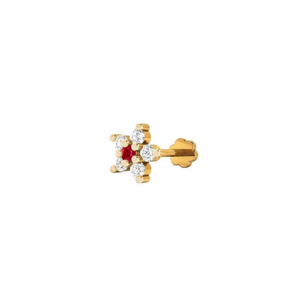 American Diamond & Rubi Seven Stone Nose Pin - Image 2