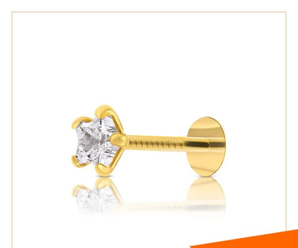 American Diamond Star Shape Nose Pin - Image 2