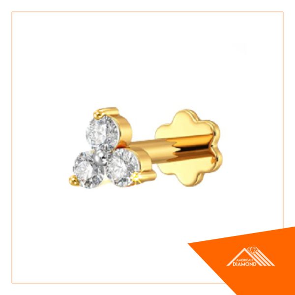 American Diamond One Stone & Three Stone Nose Pin - Image 3