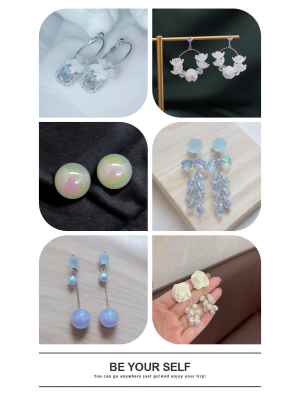 6 ps  Earring (White Set )