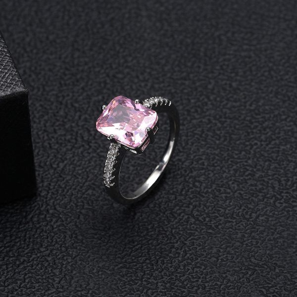 American Diamond Proposal Ring.(Blue Malabar Pink)