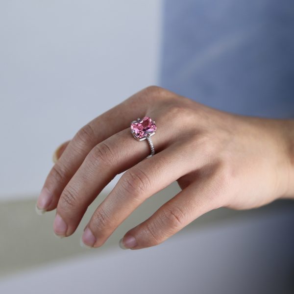 American Diamond Proposal Ring.(Blue Malabar Pink) - Image 2