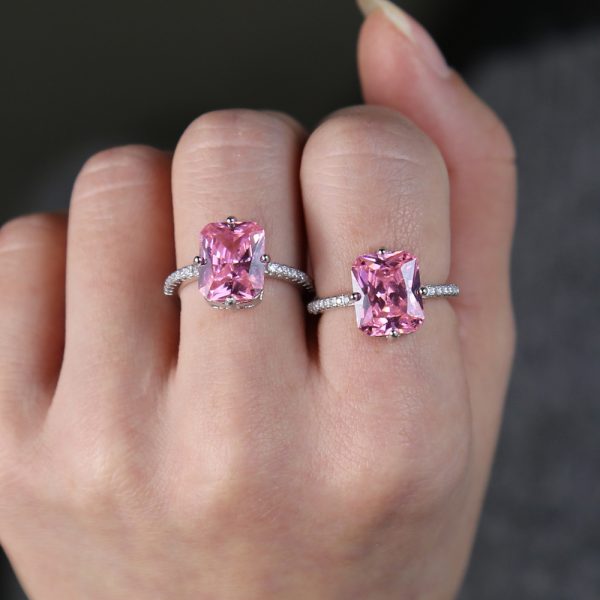 American Diamond Proposal Ring.(Blue Malabar Pink) - Image 3