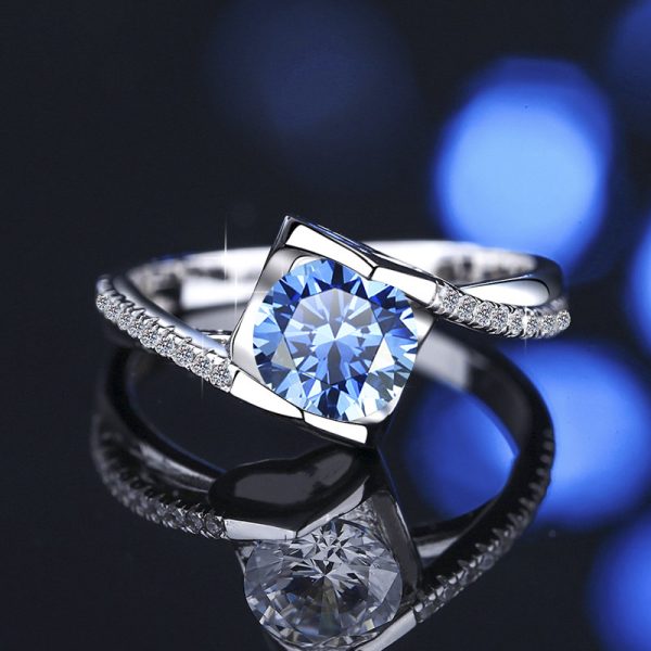 American Diamond Proposal Ring.(Blue) - Image 3