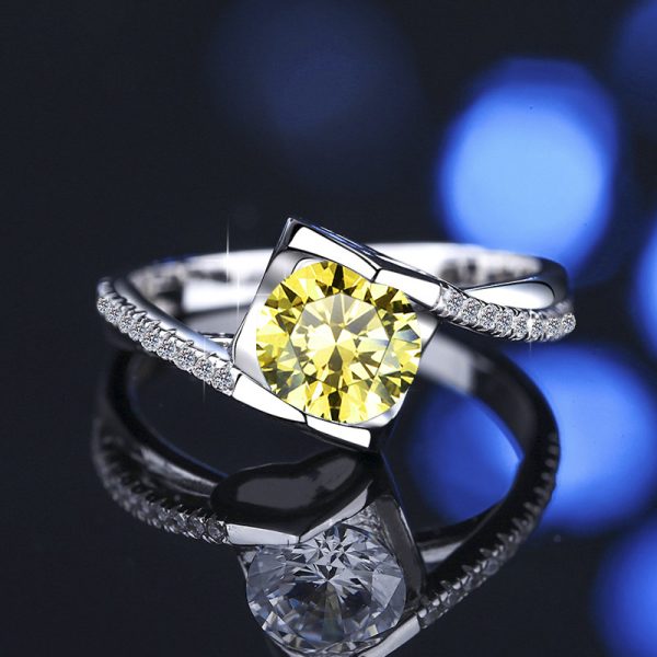 American Diamond Proposal Ring.(golden) - Image 2