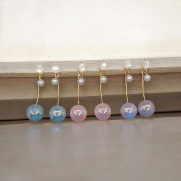 3ps Korean Flower Earring. (Pink, Dark pink,and blue)