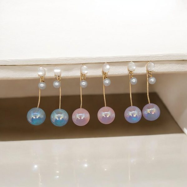 3ps Korean Flower Earring. (Pink, Dark pink,and blue) - Image 2