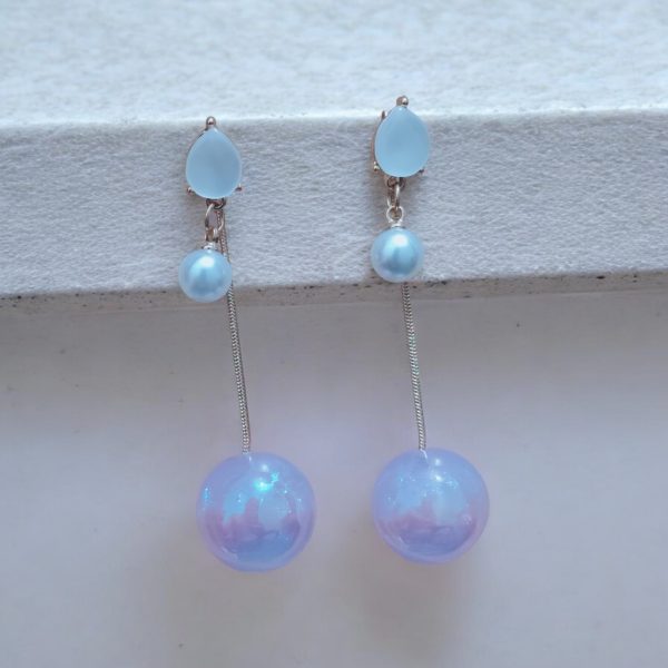 Korean Drop Earring. (Light pink) - Image 2