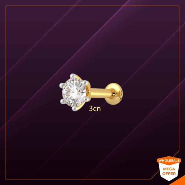 American Diamond One Stone Nose Pin -3CN