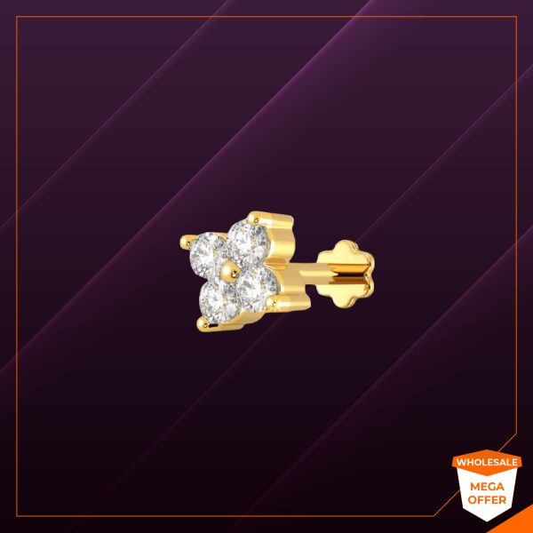 American Diamond Four Stone Nose Pin-8CN