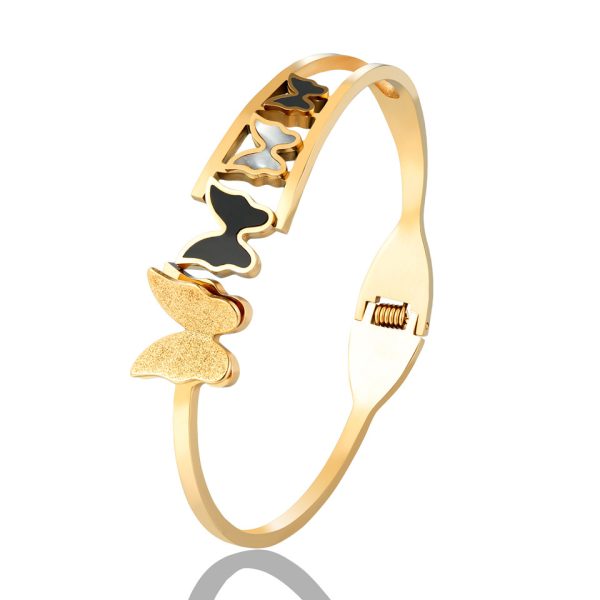 Stainless Glossy Metal Bracelet Golden.