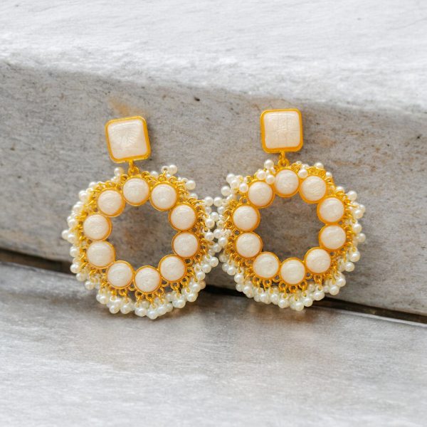 Gold Plated Crystal Drop Wedding Earring.(White) - Image 2