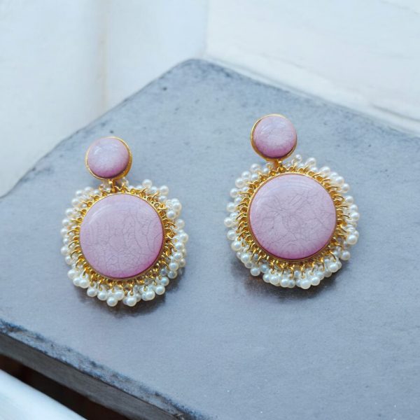 Gold Plated Crystal Drop Wedding Earring.(Lilac) - Image 3