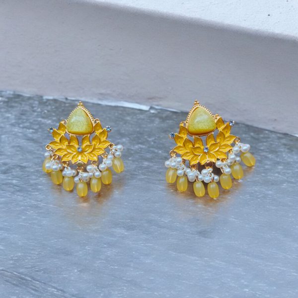 Gold Plated Drop Earring.(Yellow) - Image 3