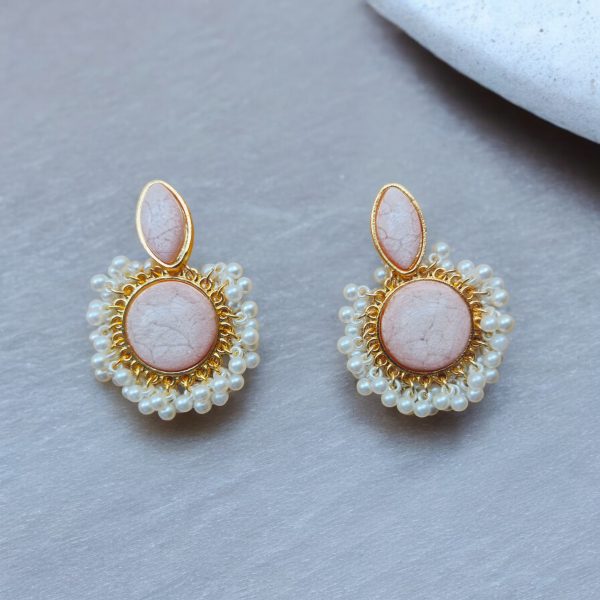 Gold Plated Crystal Drop Earring.(Pink) - Image 3