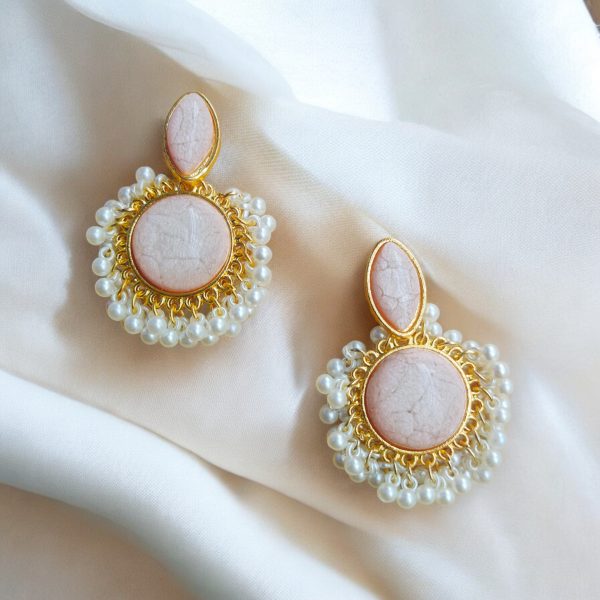 Gold Plated Crystal Drop Earring.(Pink) - Image 4