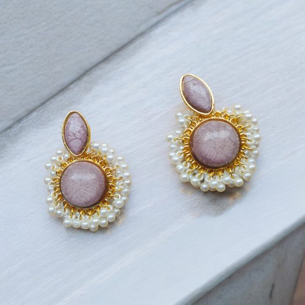 Gold Plated Crystal Drop Earring.(Violet) - Image 3