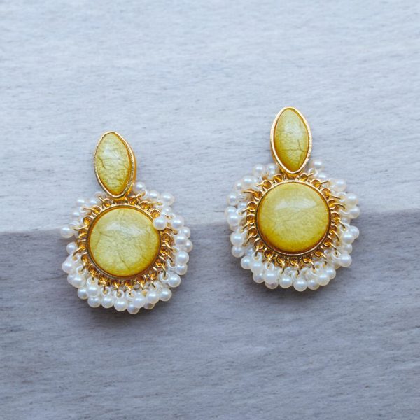 Gold Plated Crystal Drop Earring.(Yellow) - Image 3